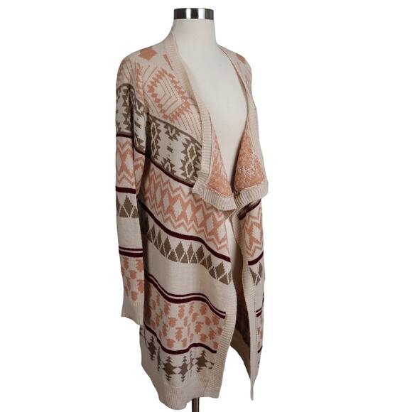 Tobi Womens Waterfall Cardigan Sweater Size M/L Aztec Southwestern Open Front - Picture 2 of 7